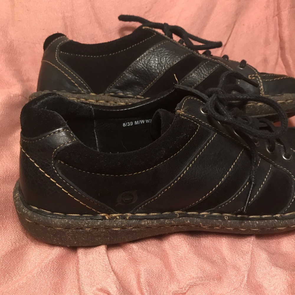 Born Black Leather and Suede Oxfords